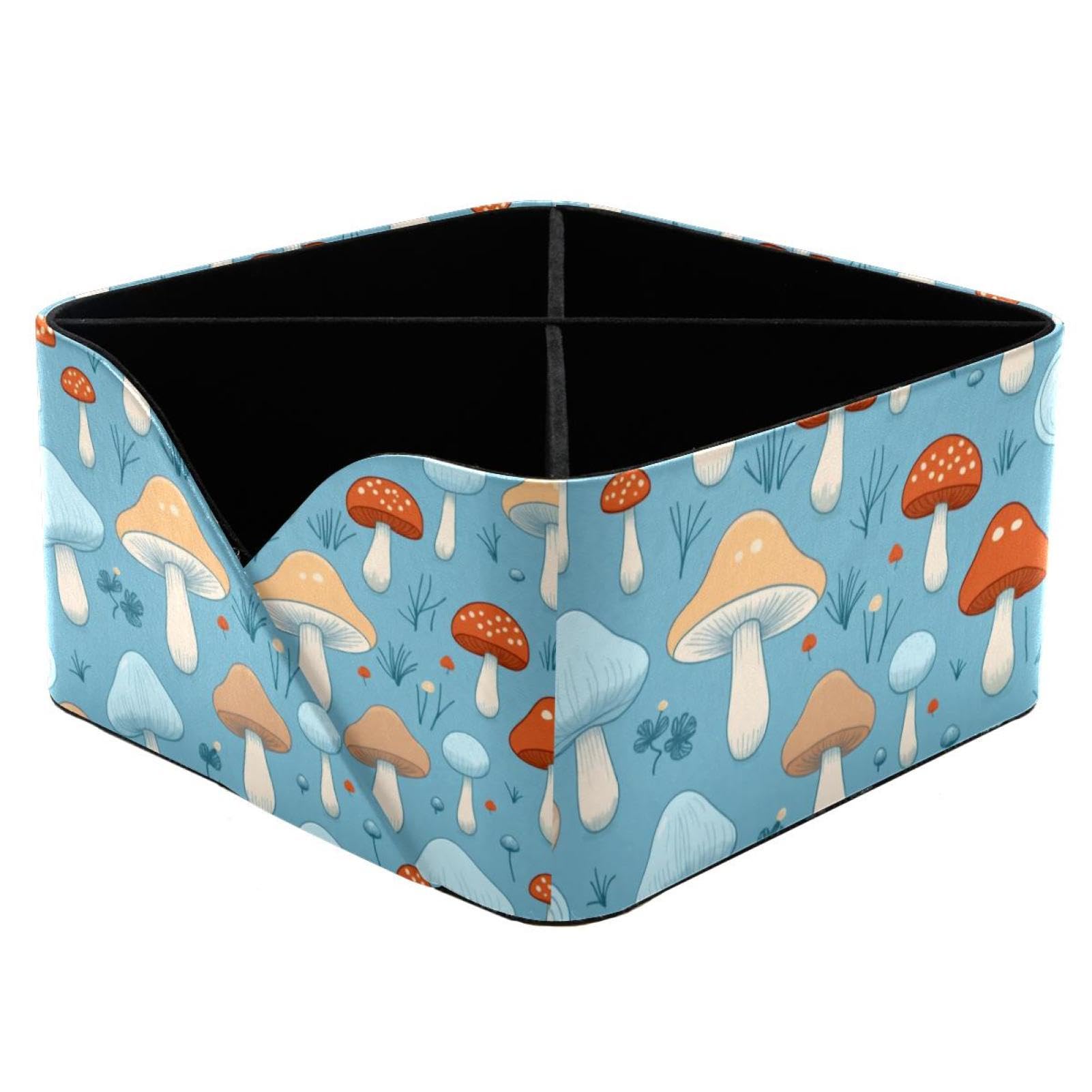 Rangement cosmétiques et stylos : fini le désordre avec la boîte rectangulaire champignon