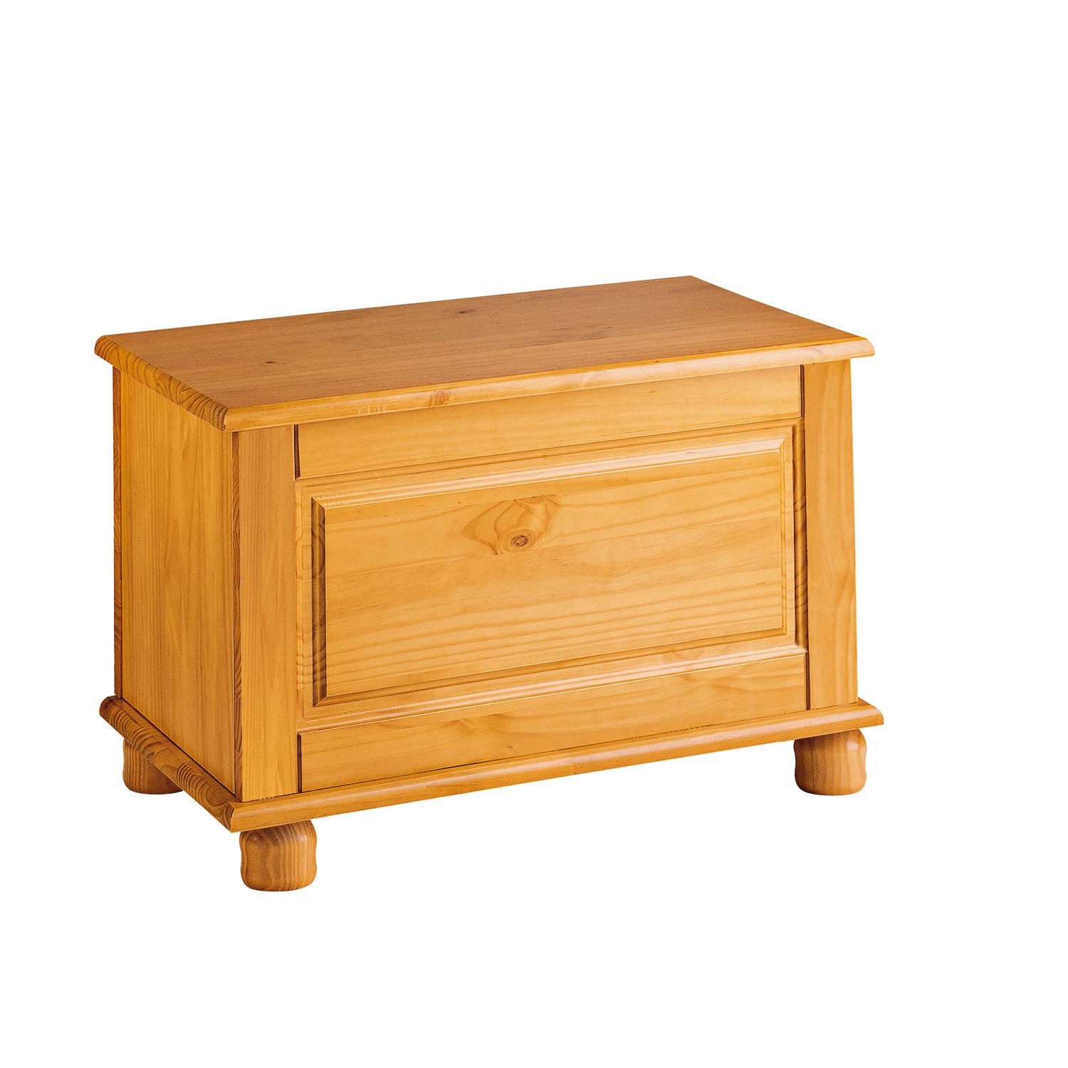 Baul de Madera Maciza de Pino, con puerta abatible, serie Canet. Medidas: 46x70x39 cm (AltoxAnchoXfondo), (Miel)