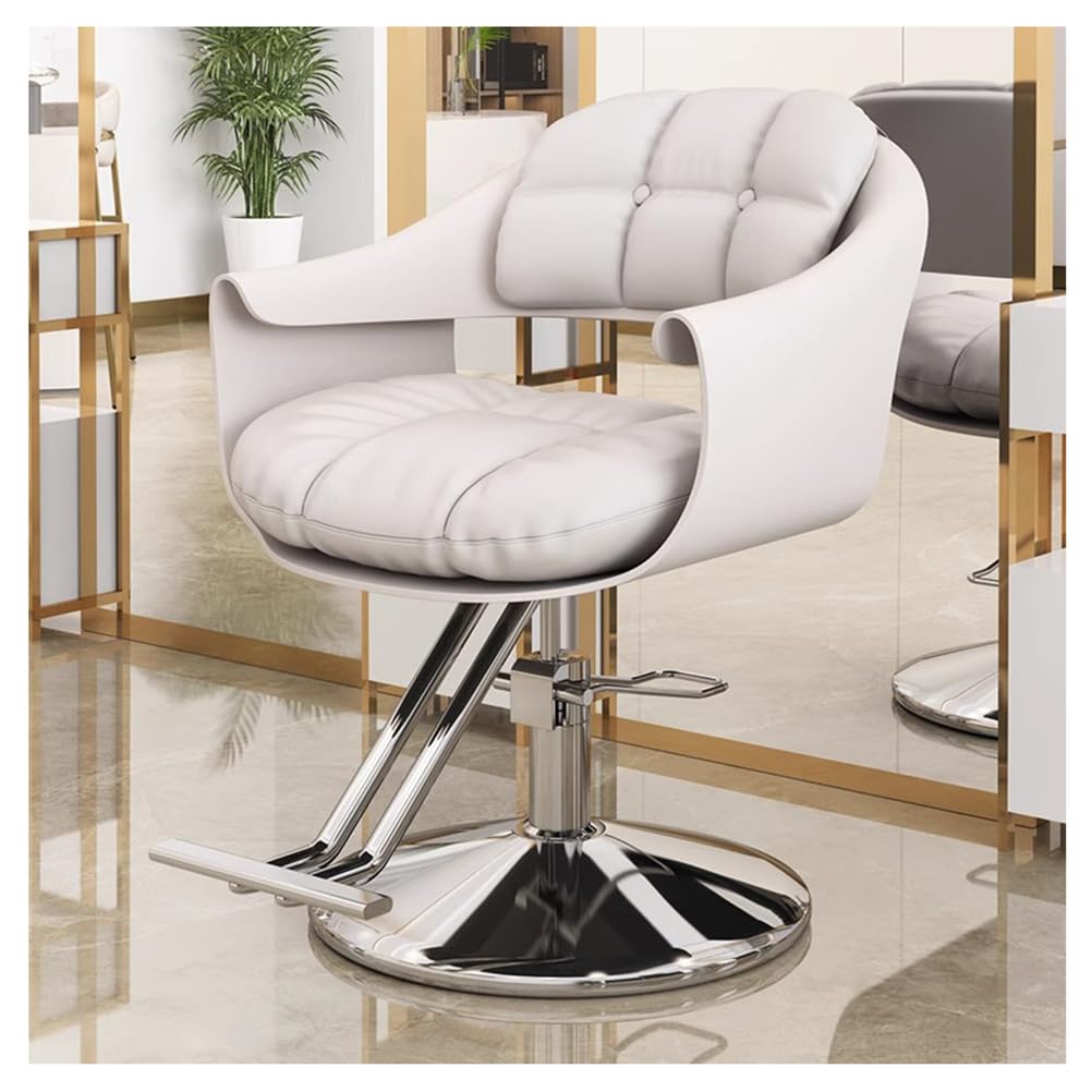 OZBMA Salon Barber Chair, Professional Classic Hydraulic Hairdressing Chair With Adjustable Seat Height, 360° Swivel Haircut Styling for Barbershop Beauty Spa Tattoo Shop,Black,A (White A)