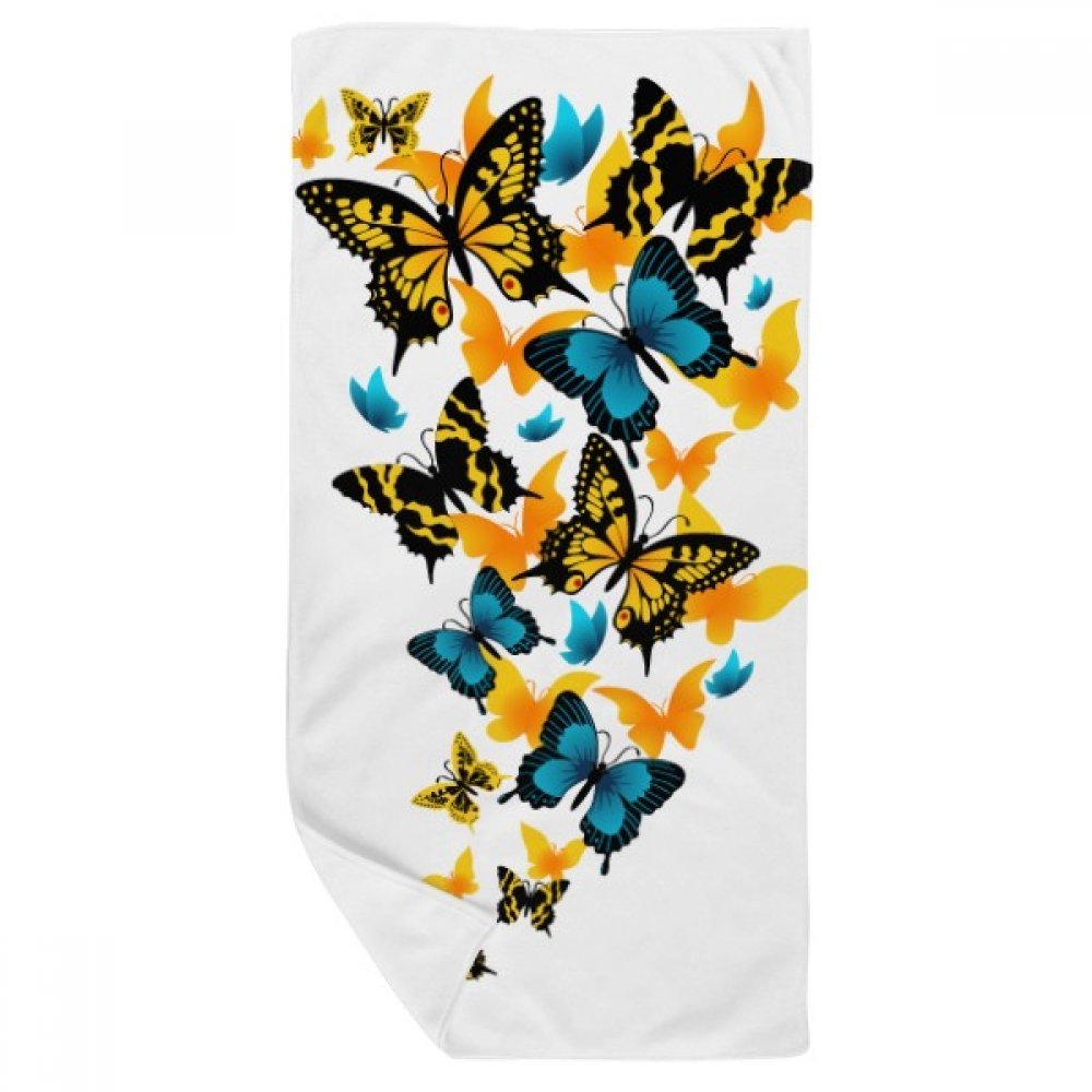 Serviette de bain papillons douce multicolor gant de toilette 35x70cm