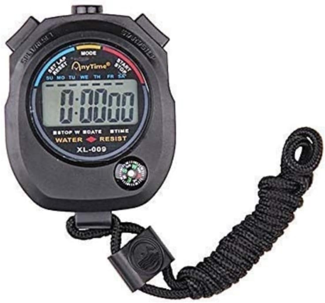 KARDIFF Waterproof Digital LCD Stopwatch Chronograph Timer Counter Sports Alarm Xmas Racer Stopwatch with Alarm Handheld LCD Digital Professional Timer Sports Stop Watch(Black)