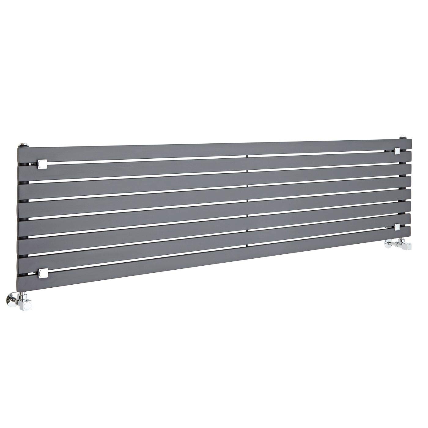 Milano Anthracite Capri Horizontal Single Flat Panel Radiator - 472Mm X 1790Mm