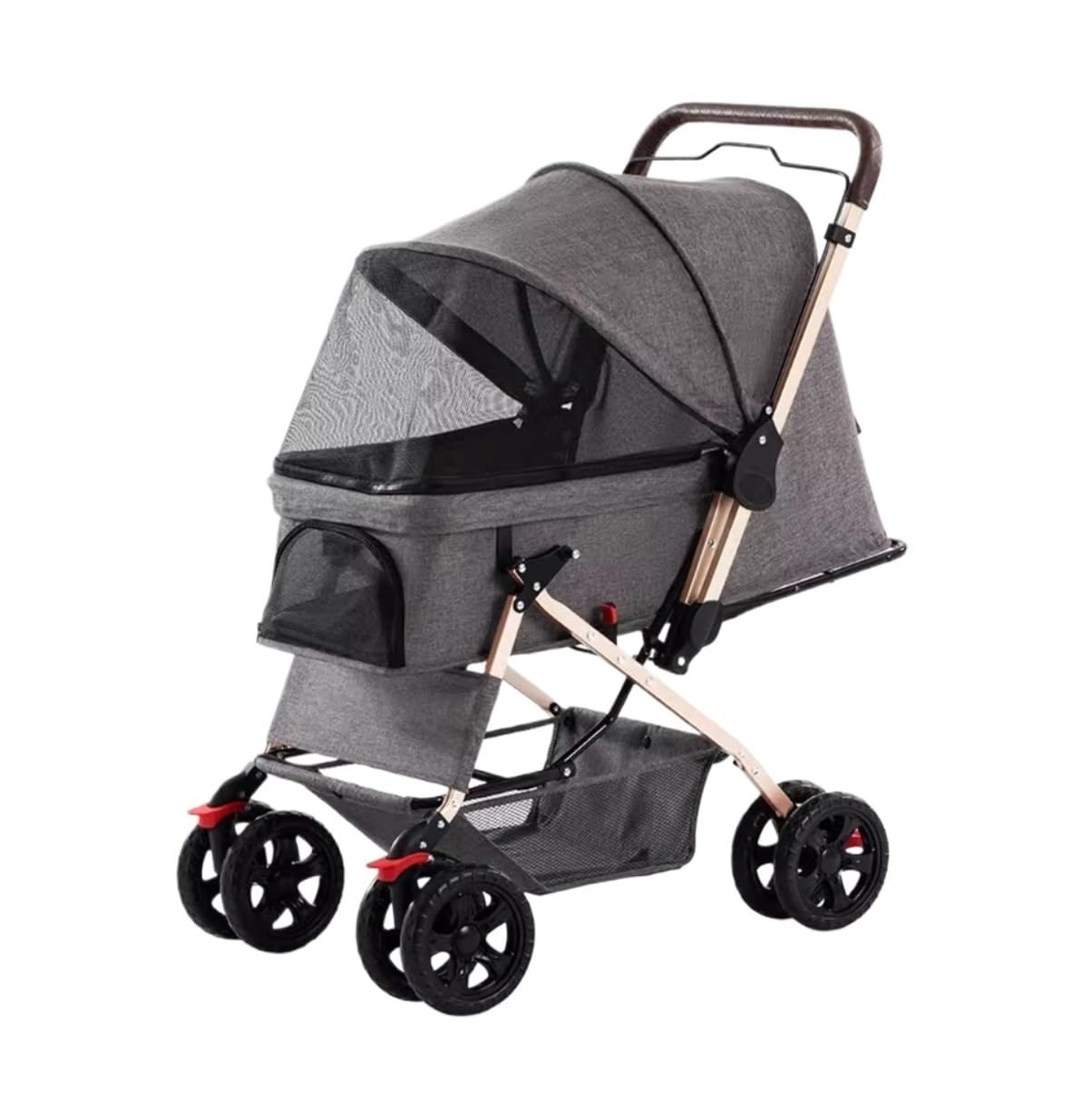 Carrito para perros plegable gris ideal para viajar con tus mascotas pequeñas y medianas