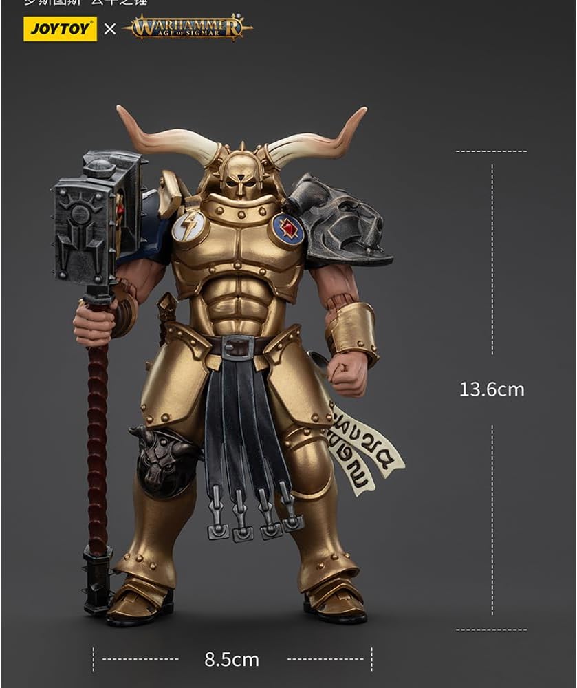 JOYTOY Warhammer 1/18 Action Figure Age of Sigmar Stormcast Eternals The Blacktalons Rostus Oxenhammer 5.35in Mecha Joy Toy Collection Model