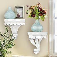 Vista 5 de Angoily Estante flotante de pared de resina, tablero de almacenamiento montado en la pared para baño, cocina, sala de estar, elegante contenedor