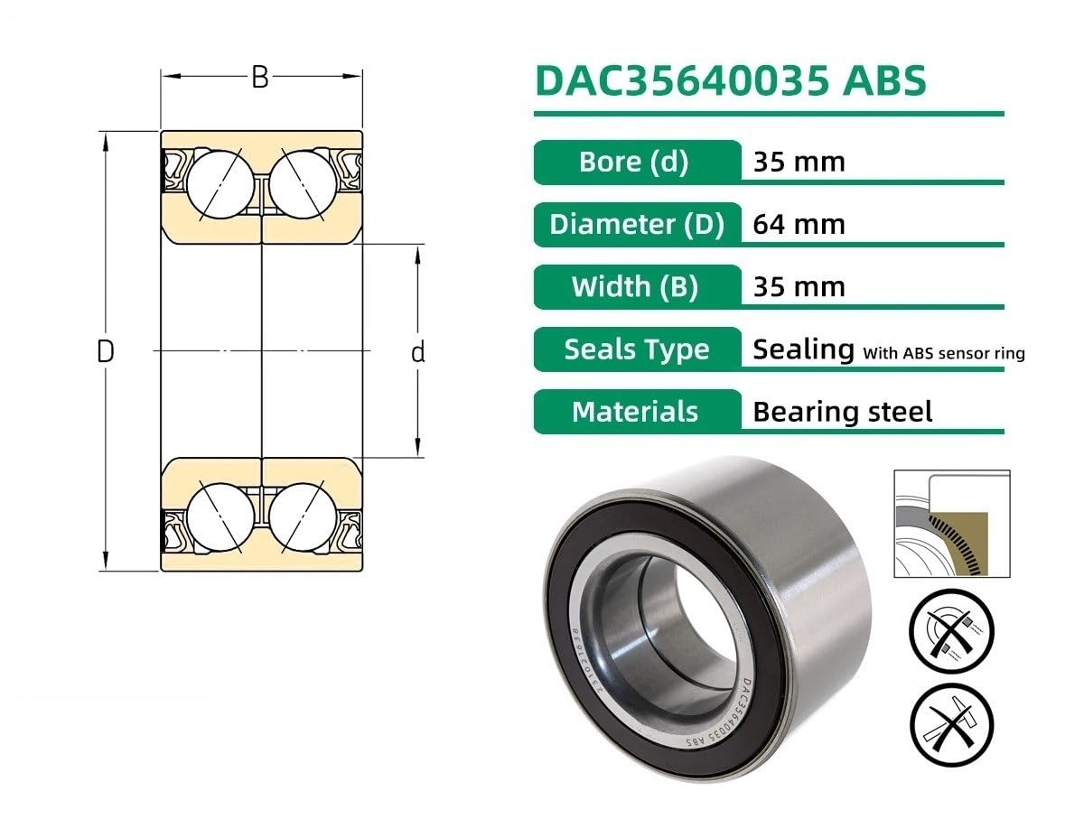 1PC DAC35640035ABS Car Bearing 35x64x35mm Wheel Bearings with ABS Sensor Ring