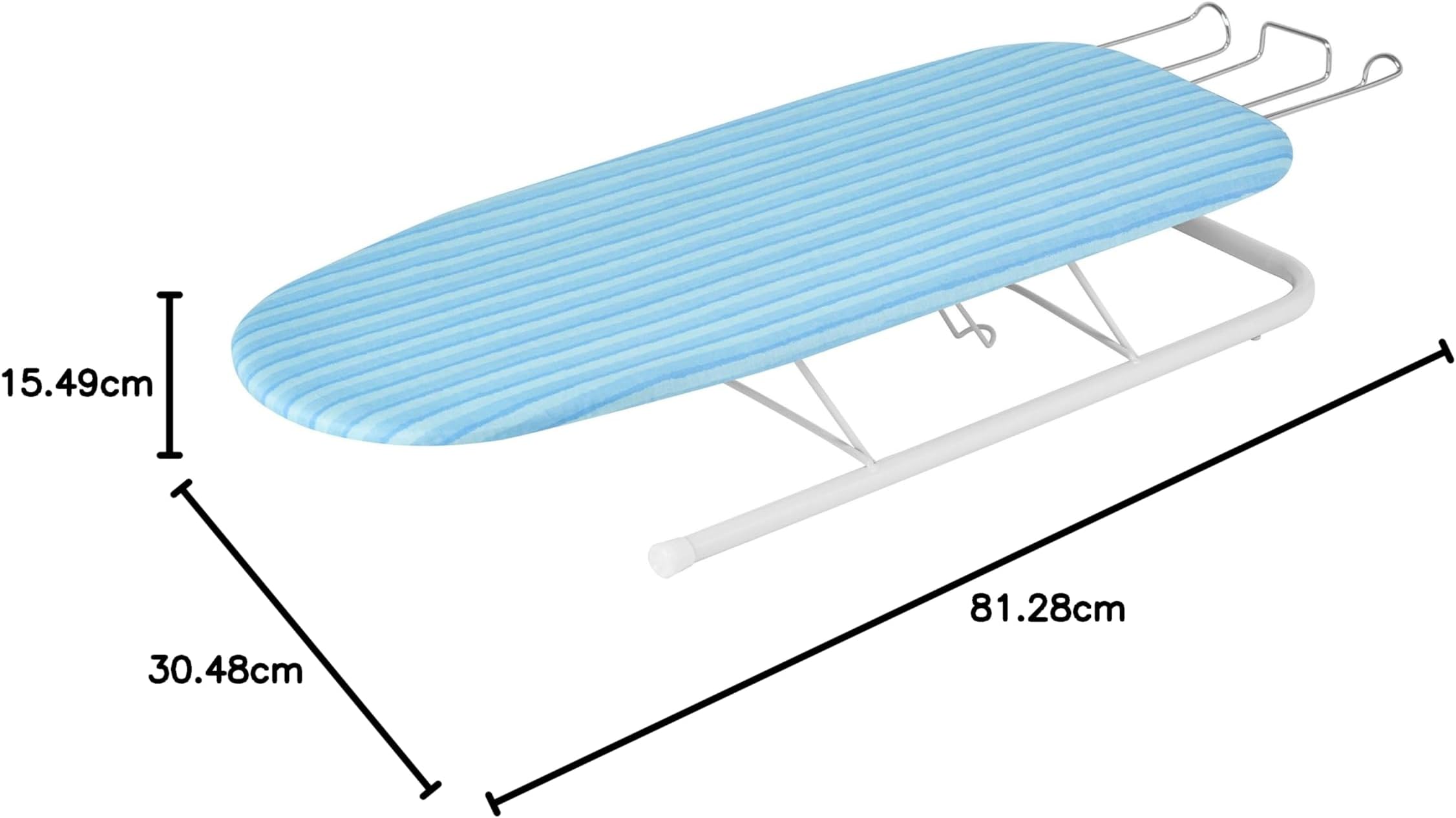 Honey-Can-Do Tabletop Ironing Board with Retractable Iron Rest, Aqua Stripe