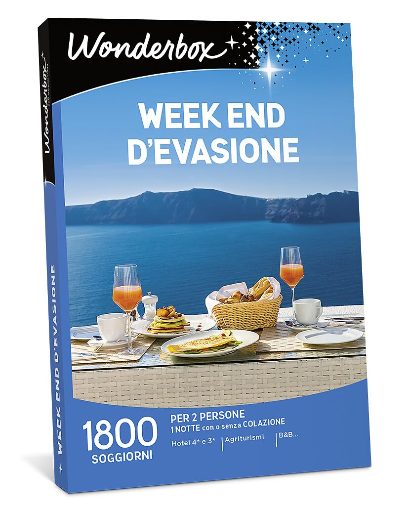 Wonderbox - Cofanetto Regalo - Week End d'evasione - 1 Notte con o Senza Colazione - 2 Persone - Hotel 4* e 3*, agriturismi, B&B