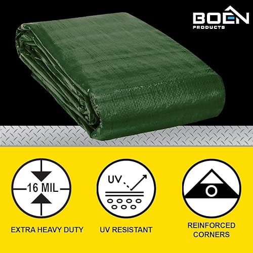 Miniatura 2 de Lona ultra resistente de 0.630 in de grosor de 10 x 12 pies, impermeable, a prueba de desgarros y resistente a los rayos UV, con bordes y ojales