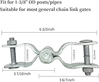 Vista 2 de Bisagra de poste de puerta de valla de enlace de cadena de 1-3/8 pulgadas, cerca galvanizada, 4 piezas para marcos de panel de tubería de 1.2