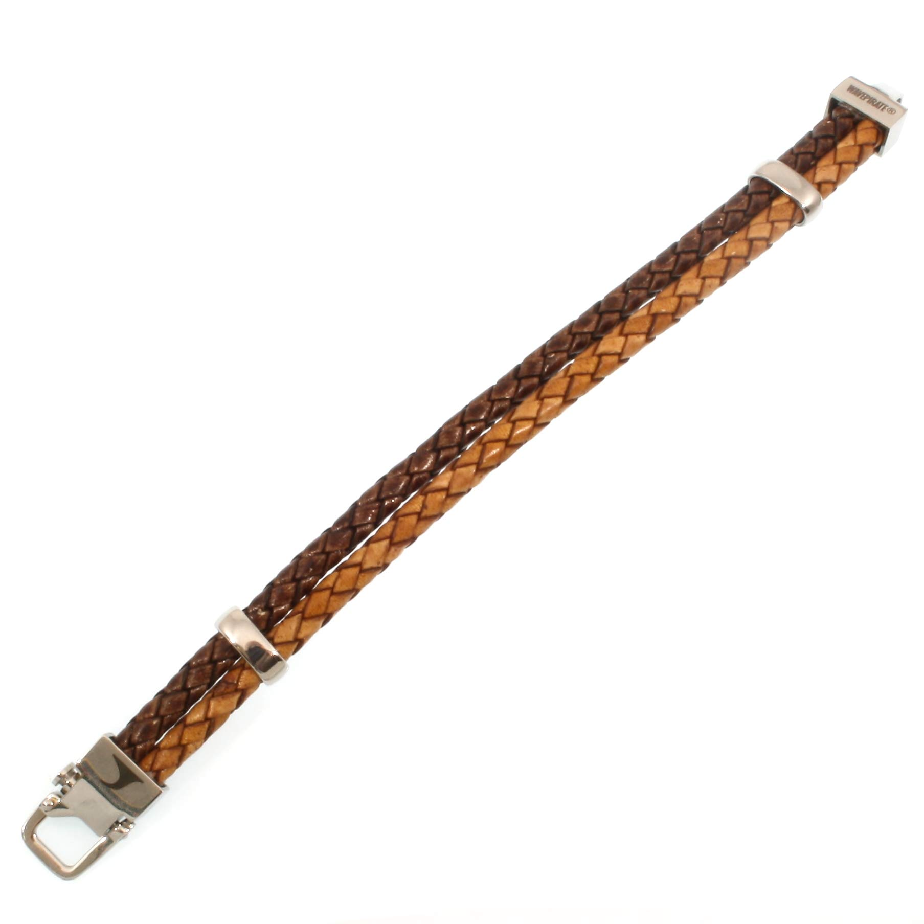 Echt Leder-Armband TURN F Braun Cognac für Herren - Magnetverschluss, Edelstahl, Geschenkbox