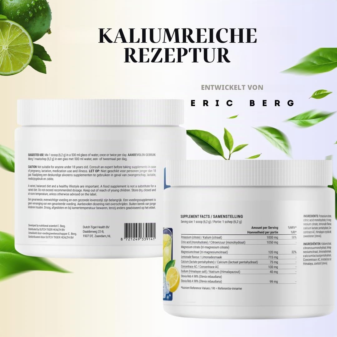 Berg Elektrolyt-Pulver – Geschmack: Zitronenlimonade – Mit rosa Himalaya-Salz aus dem Salt Range in Pakistan – 50 Portionen