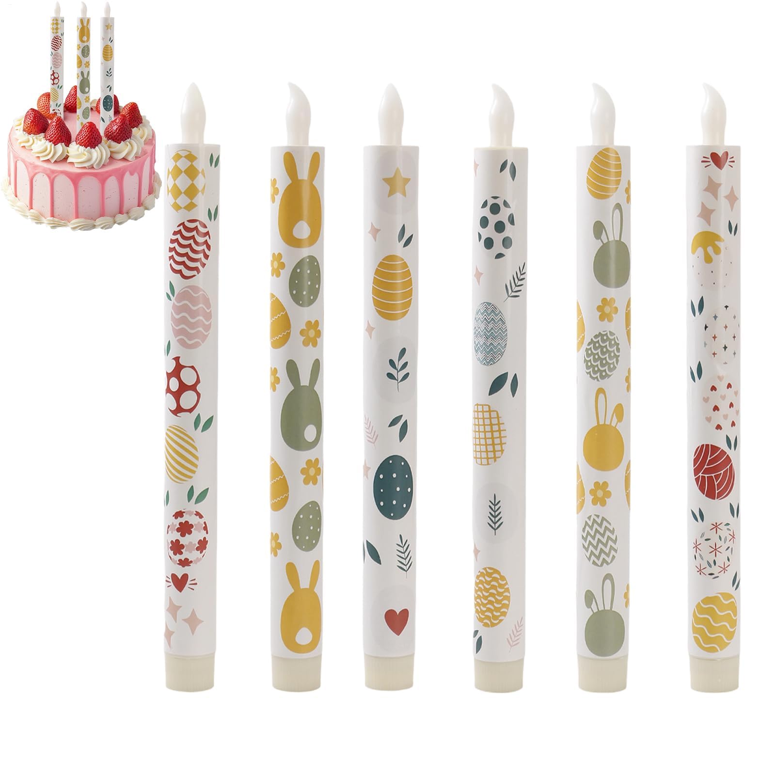 Candele coniche senza fiamma – Set di 6 candele LED a batteria, effetto fiamma tremolante, ideali per decorazioni domestiche, centrotavola, feste e caminetti