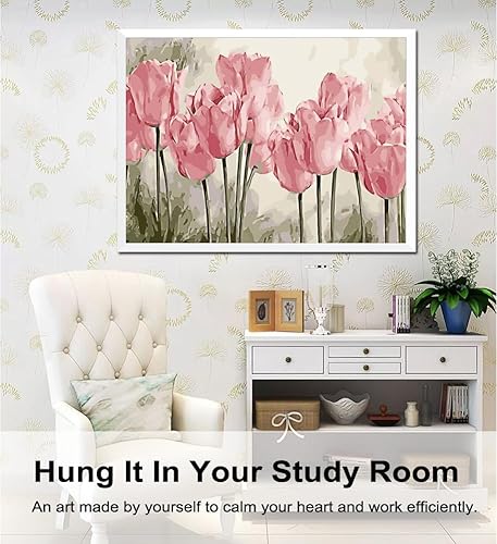 Miniatura 221 de Baisite 1112 Pintura por números, para adulto, principiante, niño, 12 pulgadas de ancho x 16 pulgadas de largo, 2 lienzos, 8 pinceles de madera