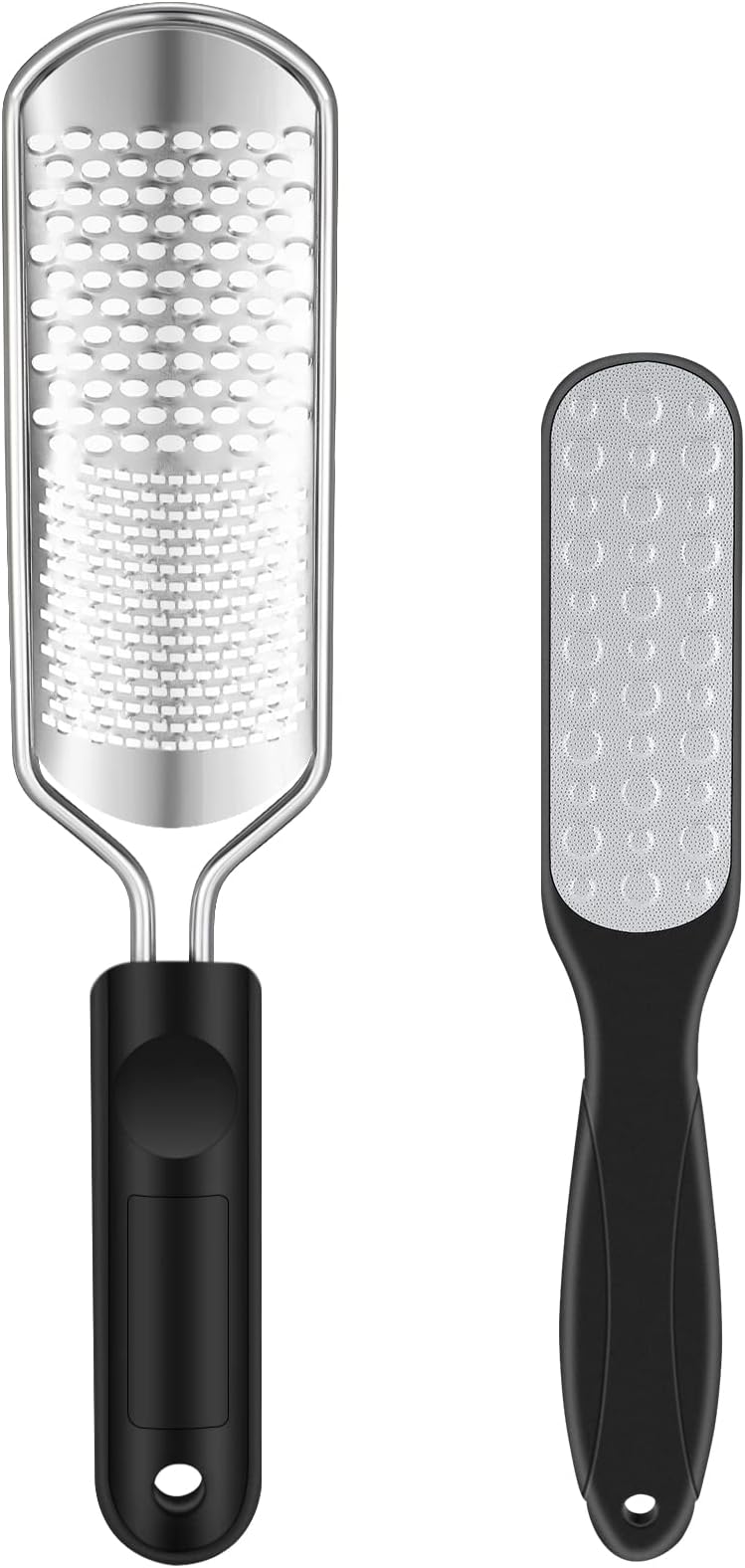 Foot File Callus Remover for Feet Foot Scrubber Dead Skin Remover, 2PCS Stainless Steel Upgraded Dual Size Foot Rasp and Dual Sided Pedicure Tools Washable and Reusable