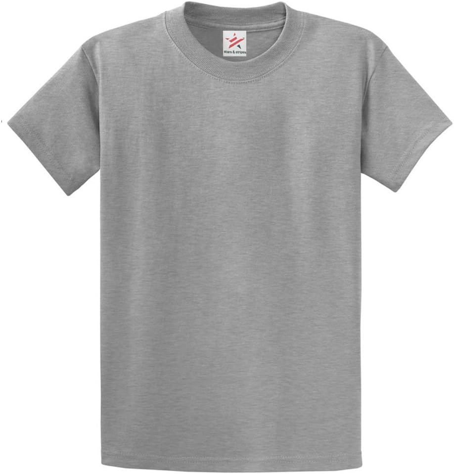 Star and StripesPlain Heather Grey T Shirt 100% Rich Soft Organic Cotton Heather Grey T Shirt