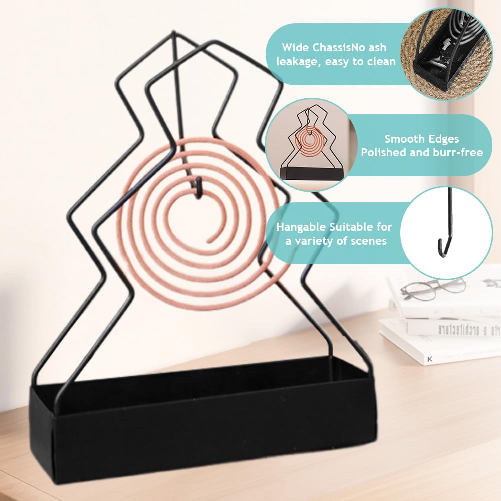 2 Pezzi Porta Zampirone da Esterno Albero di pino, Supporti a spirale per zanzare in metallo, portatile Porta Spirale Antizanzare, portatile Zampirone Repellente per camera da letto Campeggio Giardino