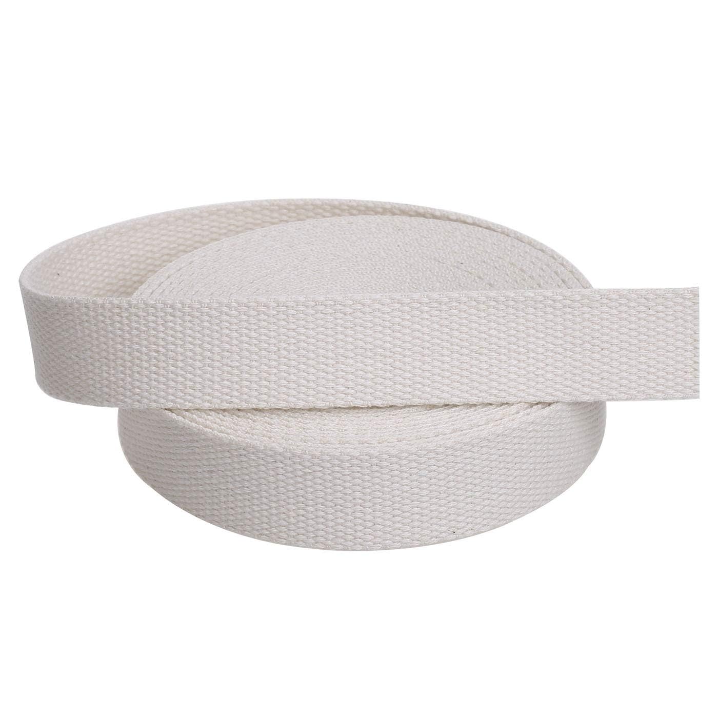 abb ropes & niwars Natural 5 Meters Cotton Webbing Dyeable Belts Soft Fabric Webbing Strap Cotton White webbing strap for Collars, Leashes, Bag Belt, Hiking,Natural White-picture-10