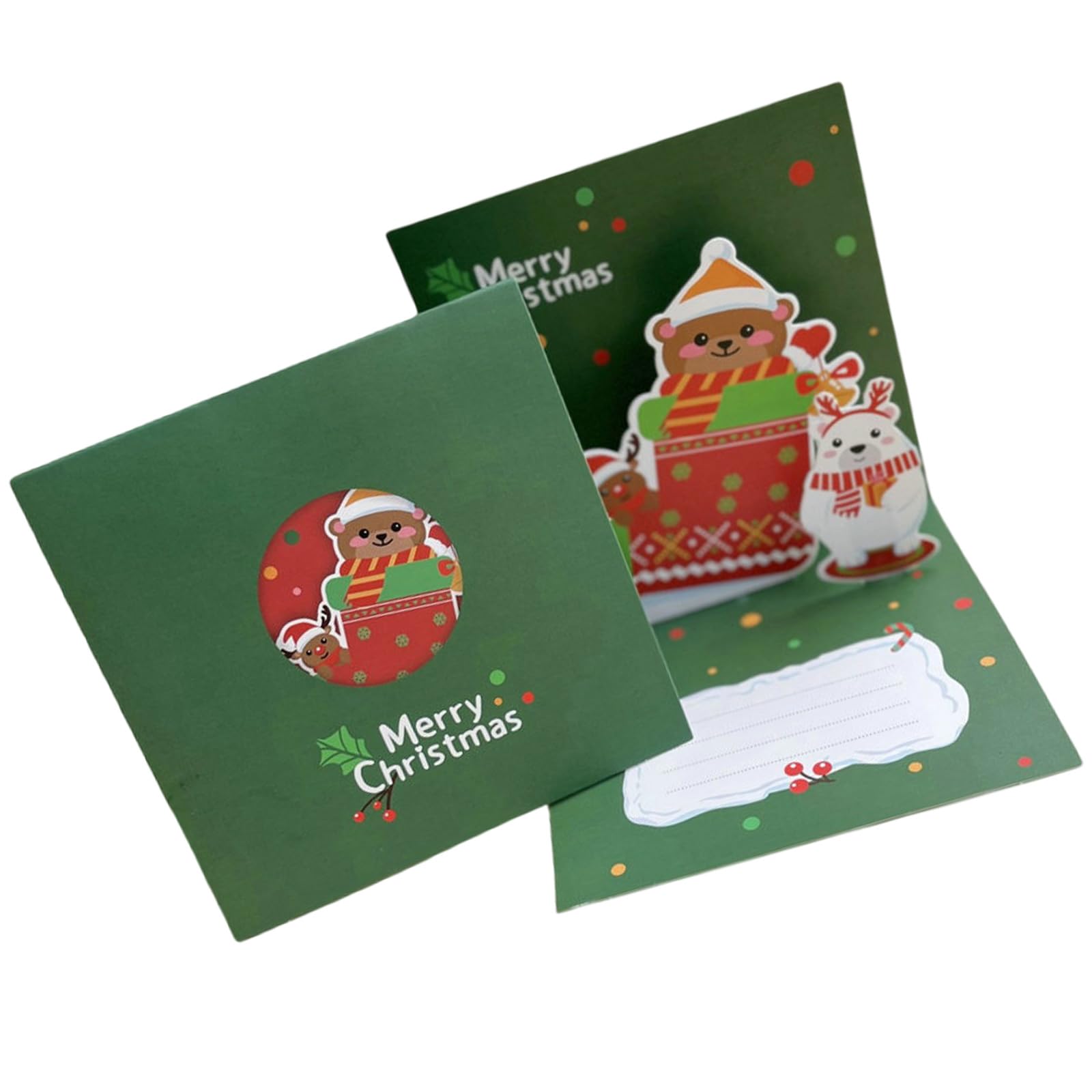 Tsophreniq Portable Christmas Surprise Card Delicate Festival 3D Christmas Greeting Card with Accent for Friend and Family Cards
