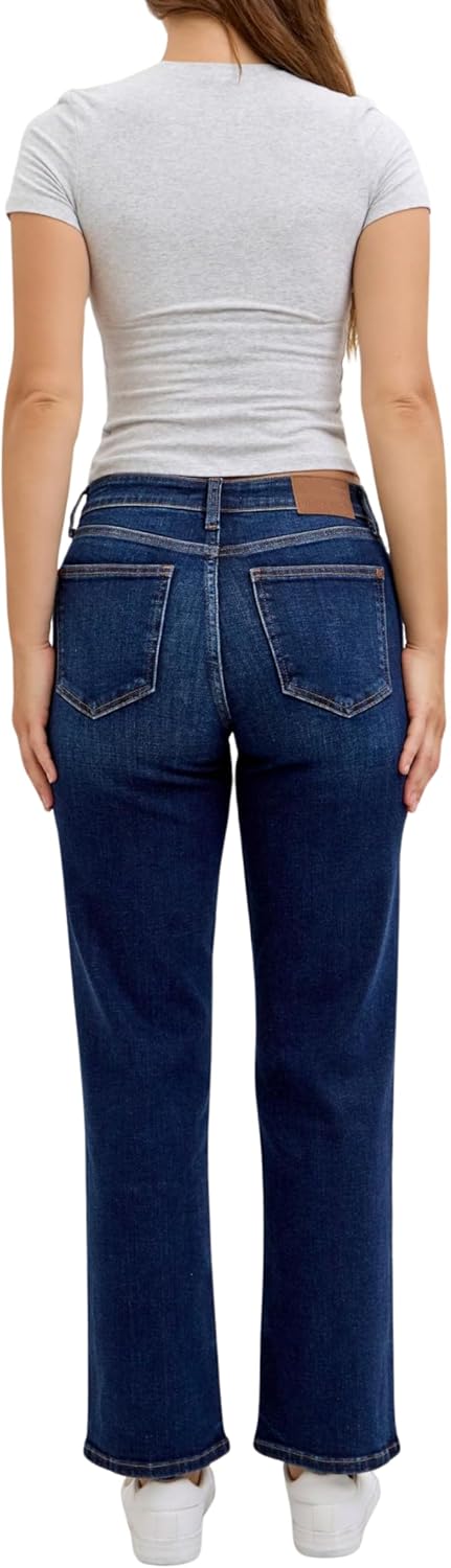 Judy Blue Classic Dark Wash Mid Rise Straight - Short Inseam 30" - Image 6