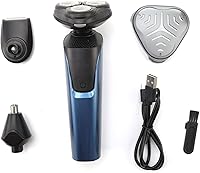 Vista 2 de Afeitadoras eléctricas para hombre - Kit de maquinilla de afeitar eléctrica 3 en 1 para hombres, recargable por USB, eléctrica, afeitadora, barba