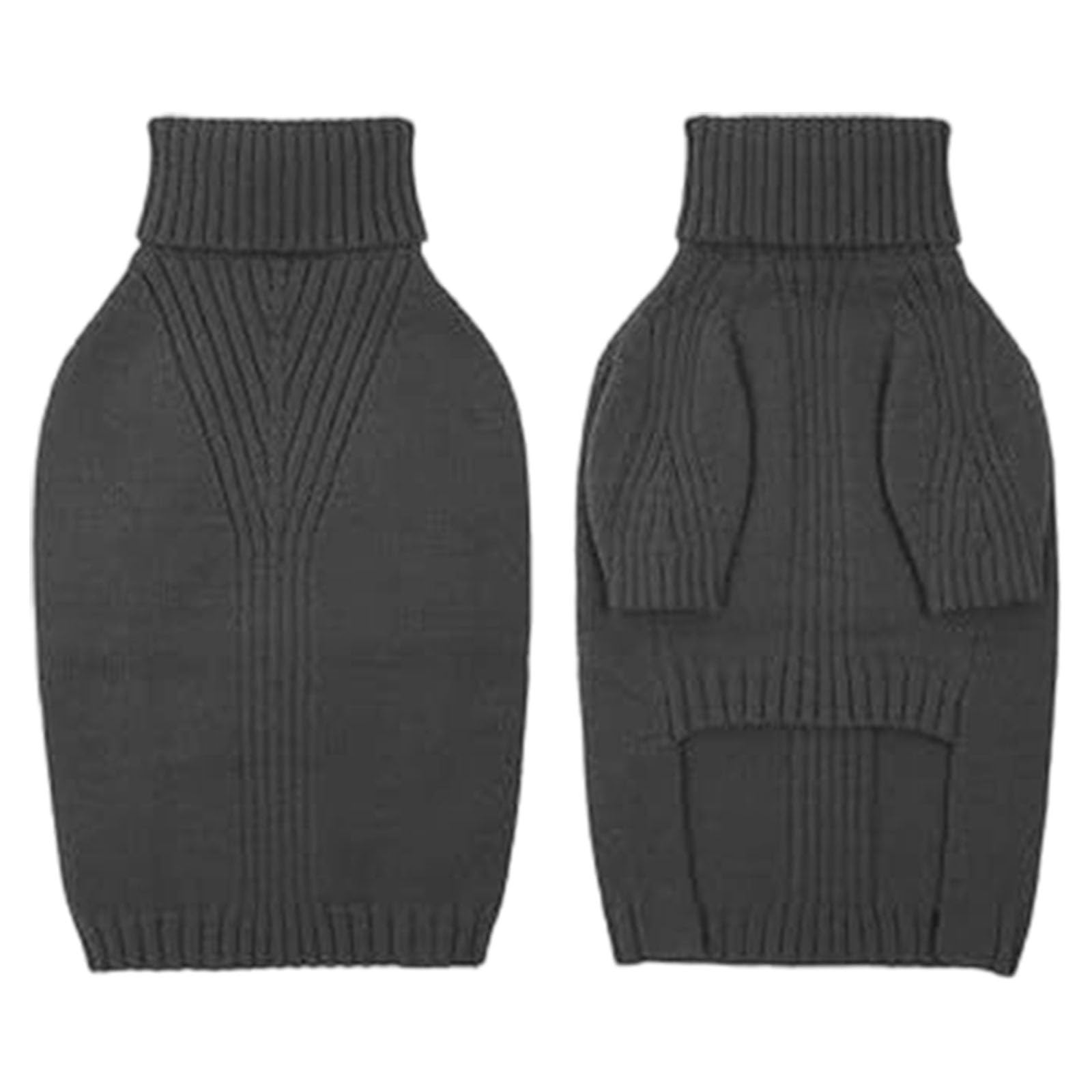 Pull pour chien - Tricot thermique - Grand pull à col roulé - Pour chiens et chats - Vêtement chaud et confortable pour les jours froids (gris foncé, taille XXXL)