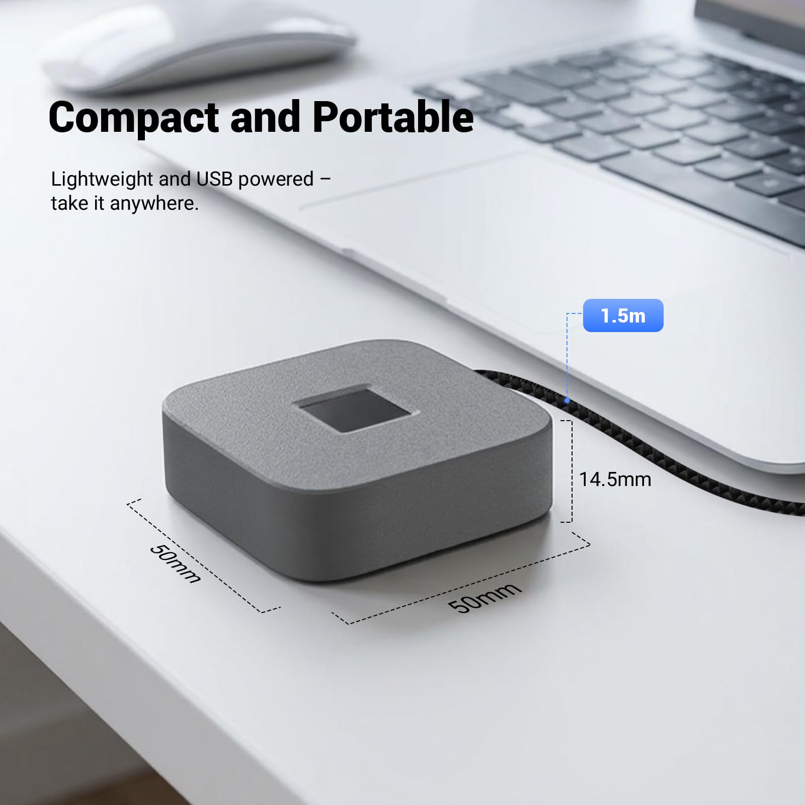 Lecteur d‘Empreintes digitales USB pour Windows Hello, Compatible avec Windows 11/10, Capteur 360°, clé de sécurité biométrique Plug & Play pour PC/Ordinateur Portable
