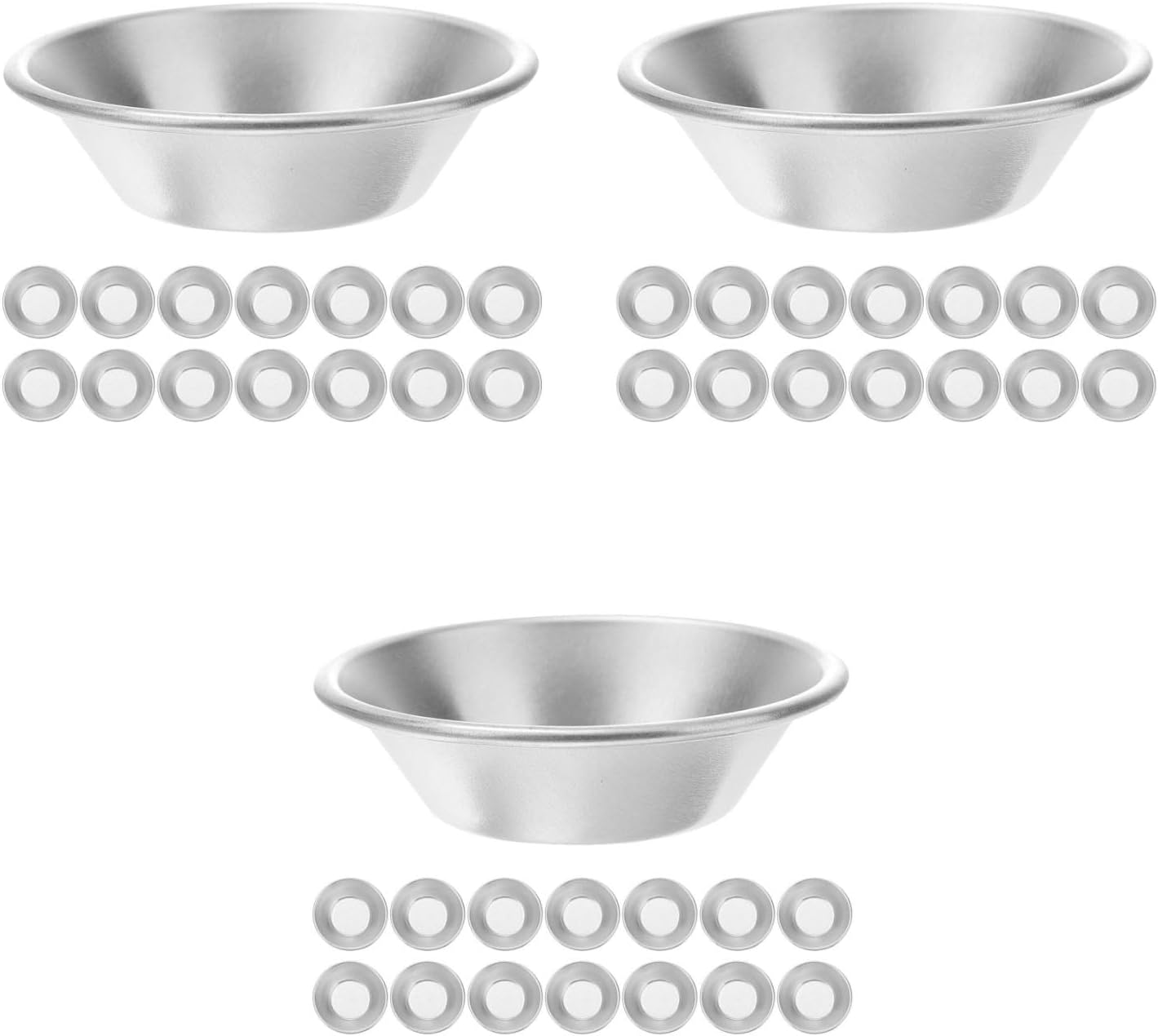 LOGOFUN 45PCS Mini Tart Pans Round Aluminum Alloy Baking Molds for Pastries Pies and Egg Tarts Kitchen Cake Bakery Supplies
