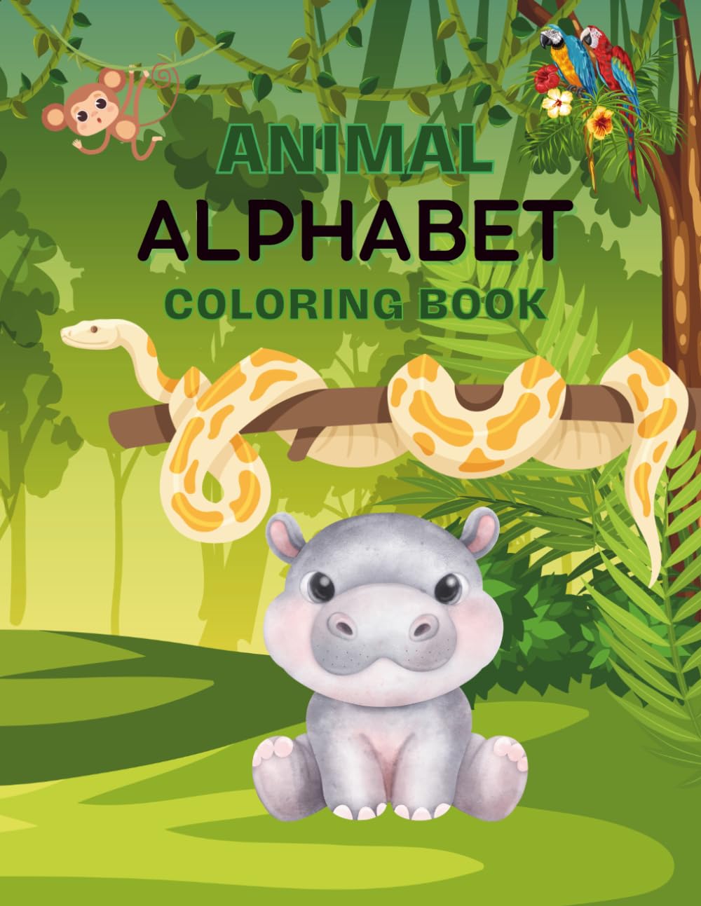 Animal Alphabet Coloring Book: Children Coloring Book