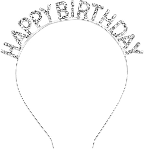 Vin Beauty Tiara de cumpleaños para mujer, diadema de feliz cumpleaños, diadema dorada, diadema de cumpleaños, diadema de cumpleaños para mujeres y