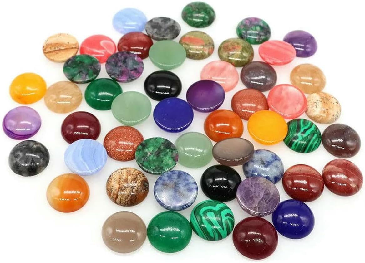 5 Sztuk/partia Naturalne Okrągłe Koraliki Z Kaboszonów Z Kamieni Szlachetnych 6 8 10 12 14 16 18 20 25 Mm Cabochon Diy Pierścień Naszyjnik Biżuteria Making, Green Jade, 10mm