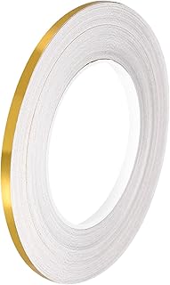 uxcell Metallic Mirror Tape Self Adhesive Tile Sticker Tape Metallic Tape Waterproof Gap Seal Foil Decorative Tape for Walls Cabinet Kitchen 5mm x 50M Bright Gold 1 Pack