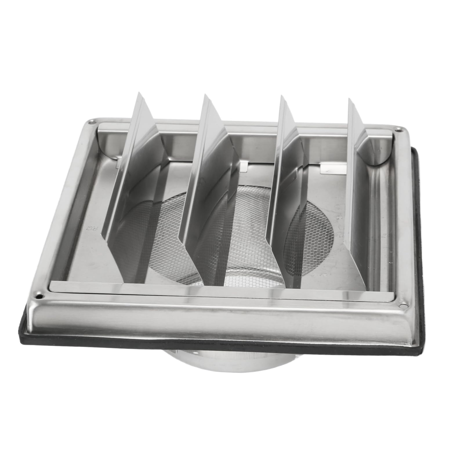 Rejilla de ventilación de acero inoxidable 304, rejilla de ventilación con válvula antirretorno, láminas y protección contra insectos, salida cuadrada 100, 125, 150 mm, tapa de ventilación de acero