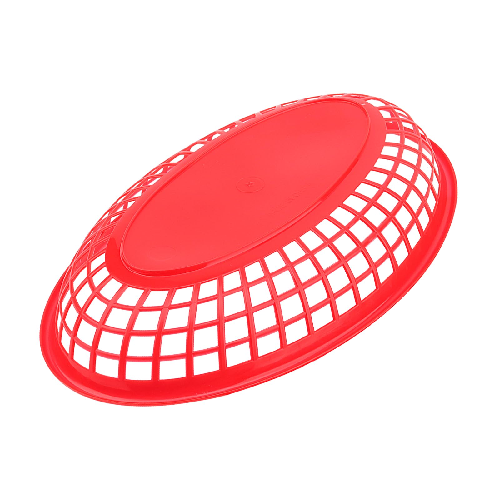 KEILEOHO 60 Pezzi Cestino Plastica per Fast food, Cestino Plastica Resistente 23 x 14 x 4 cm, Cestino per Pane, Hamburger, Patatine, Snack, Picnic (Rosso)