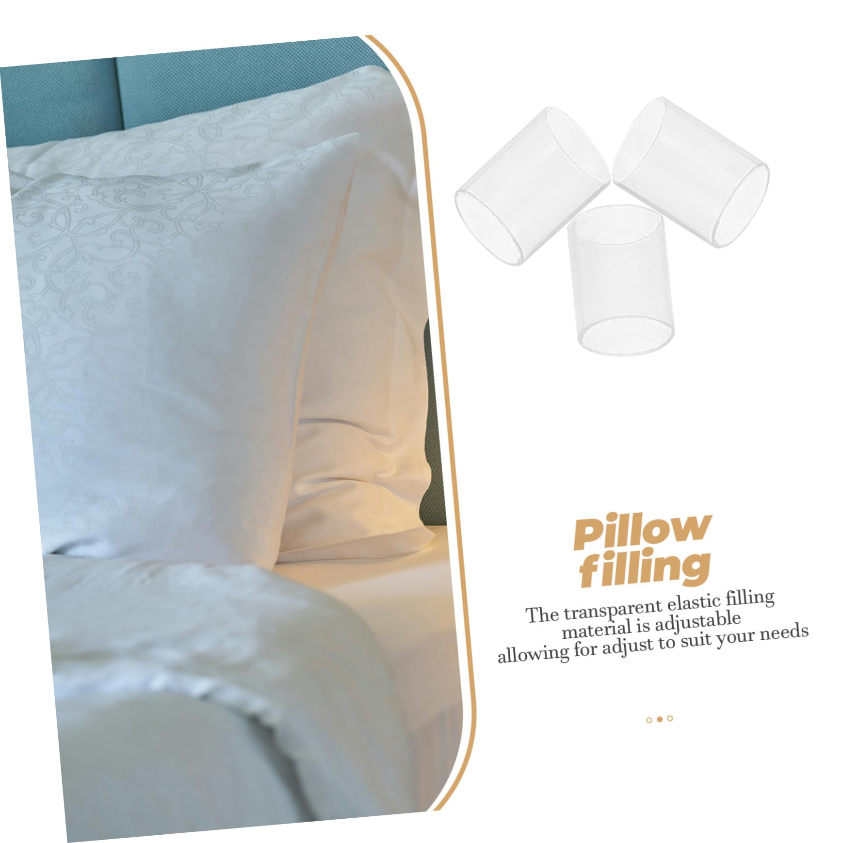 Cabilock Relleno De Almohadas Tubo De PE Transparente 6x8 Mm 1 Kg Material Elástico Ajustable para Soporte Cervical Uso Portátil para Almohadas