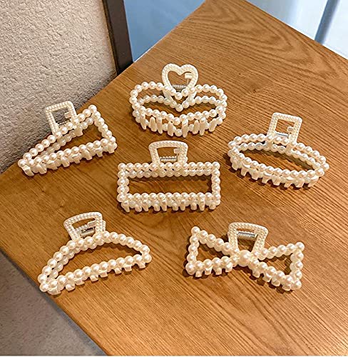 Miniatura 7 de Pinzas para el cabello con perlas, pinzas para el cabello retro, color champán, medianas, antideslizantes, pinzas decorativas para el cabello,