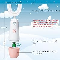 Vista 5 de Cepillo de dientes eléctrico para niños, cepillo de dientes en forma de U para niños pequeños, cepillo de dientes impermeable con batería, cepillo
