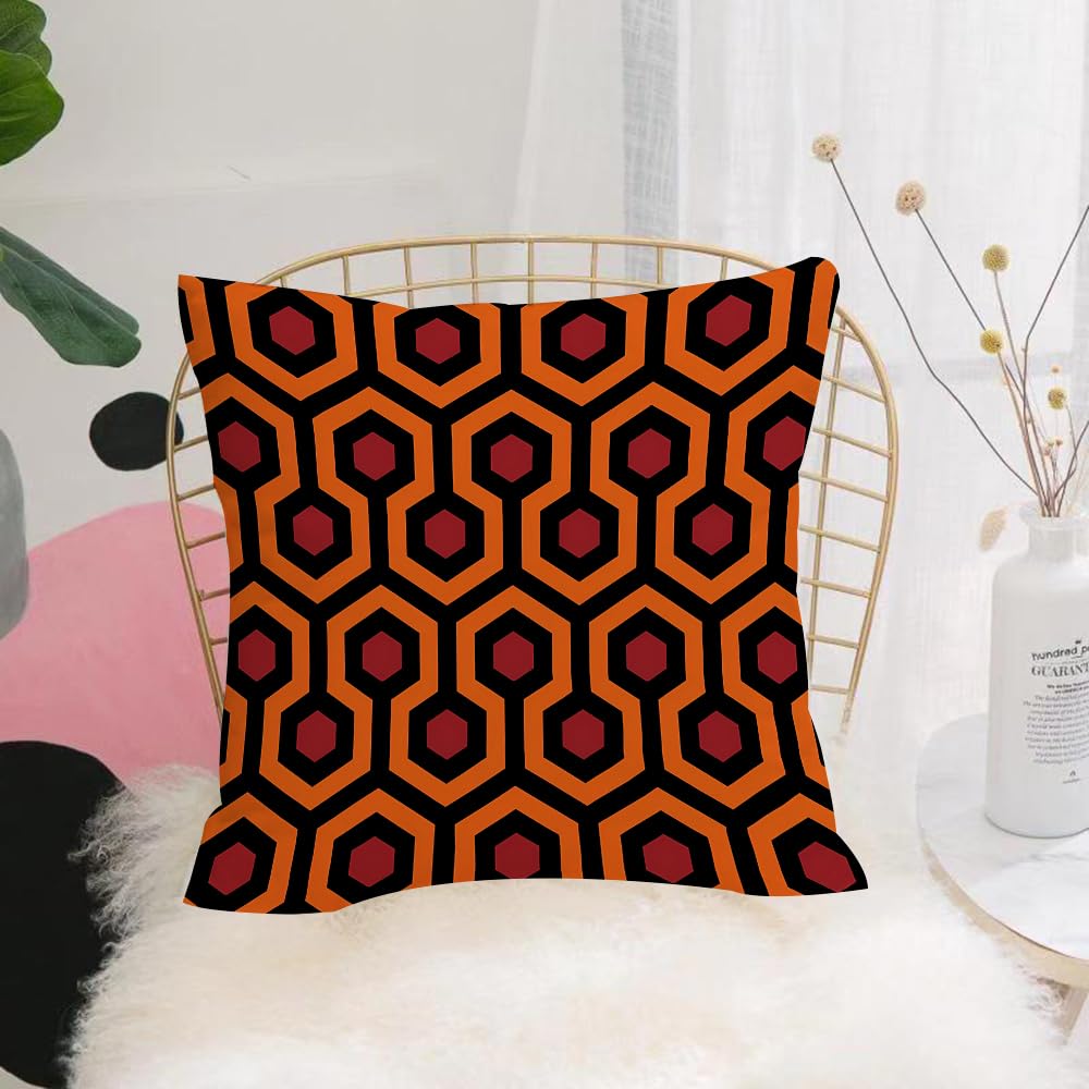 HYOSXW Cushion Cover,Throw Pillow Case Home Decorative for Living Room Bedroom Sofa Chair 16X16 Inch,Retro geometric design, seamless abstract background with hexagons drawn in ora,Pillowcase 40X40cm