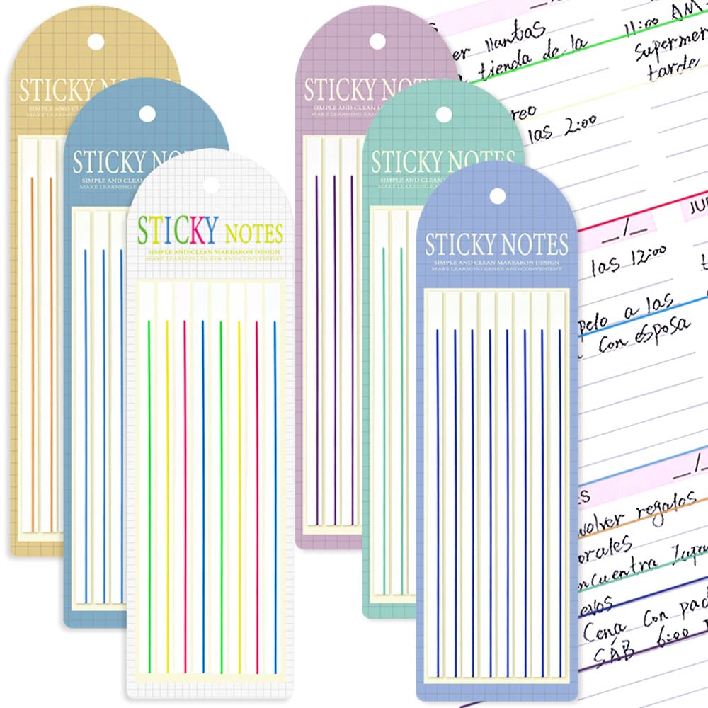 Ddayup 960Pcs Removable Long Strips Page Markers Underline Highlight Strips Clear Sticky Long Book Markers Tabs Highlighter Tape Sticky Notes for Annotating Books Office Stationary School Supplies