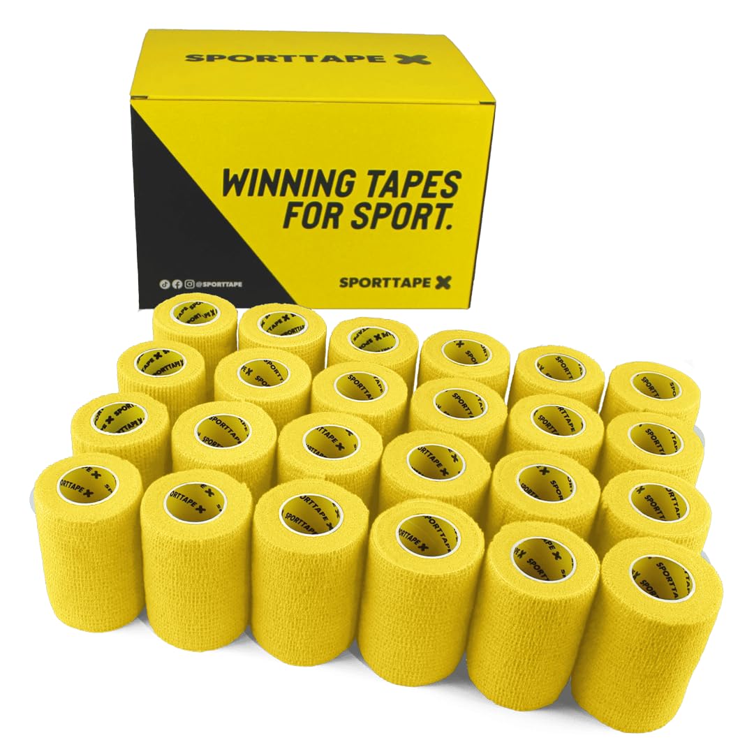 SPORTTAPE 6 Rolls Self-Adhesive Cohesive Bandage, 7.5cm x 4.5m, Beige - Compression & Vet Wrap for Dogs, Horses, Sports Stretch Tape for Football, Ankles, Joints, Fingers, Wrists & Sock Tape — view 47
