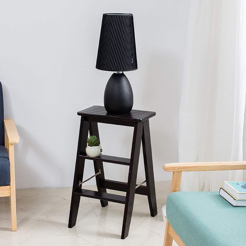 Foldable Ladders Wooden Multi-Purpose Portable Stepladder 3-Step Stair Chair Household Step Stool Lightweight Garden Tools Max Load 150Kg (3 Colors)/3