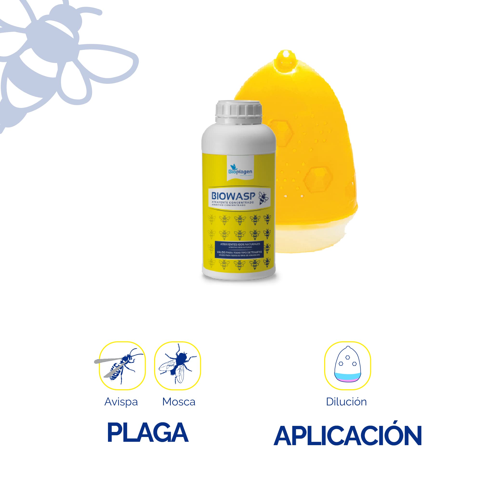 Bioplagen Wasptrap Trampa Avispas + Biowasp Atrayente concentrado listo para usar 500 ml