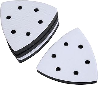 4PCS 93mm 6 Holes Hook Soft Interface Pad Triangle Sanding Loop Sponge Cushion Pad for Sanding Machines Impact-Resistant Noise Reduction
