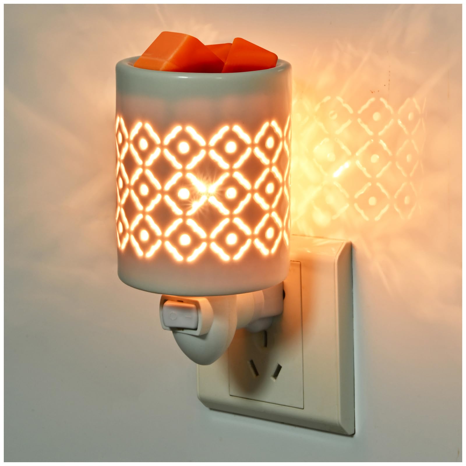 Plug in Wax Warmer for Scented Wax melt Warmer,Candle Wax Burner Electric Candle Warmer,Candle Melter,for Home Office Décor and Gifts for Holiday（ White Porcelain）