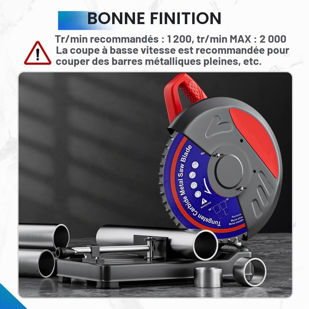 Lame Scie Circulaire Métal 305MM - 1 pièce Disque Coupe Métal pour fer, tube en fer, ferraille 60T Arbor :30/25.4MM