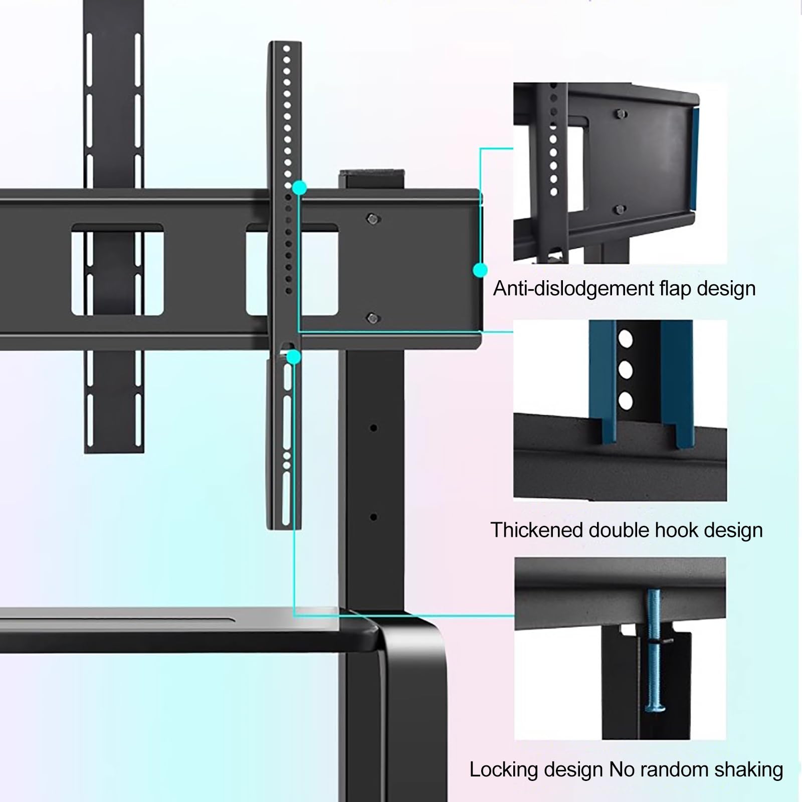 Soporte para TV portátil con Ruedas Sostiene 500 Libras Se Adapta a televisores LCD LOLTV de 3275" TV móvil con Ruedas de Bloqueo y Bandeja Ideal para Uso en el hogar y la Oficina