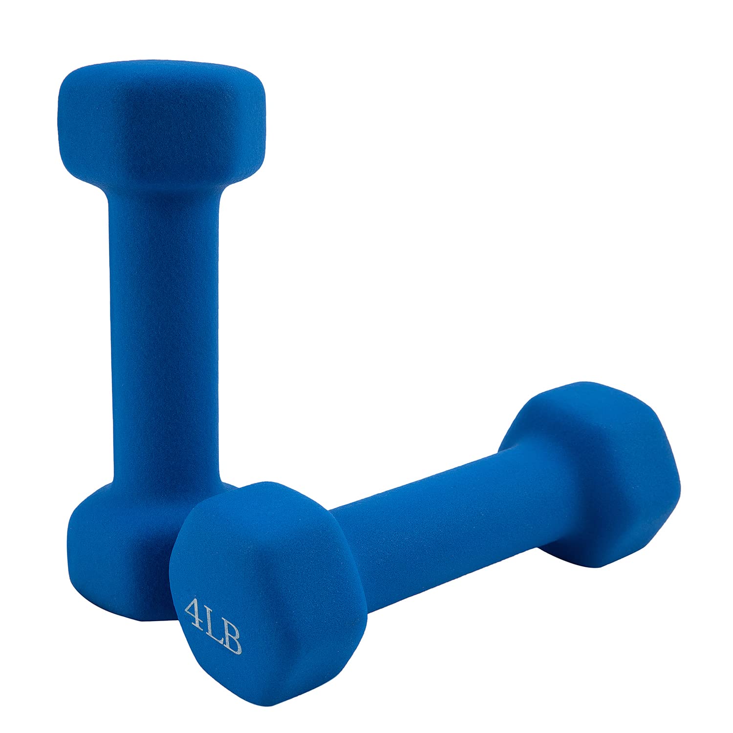 Saorzon Dumbbells Set of 2 Exercise Fitness Dumbbell for Home Gym Free Weights Hand Hex Dumb Bells Royal Blue 4LB