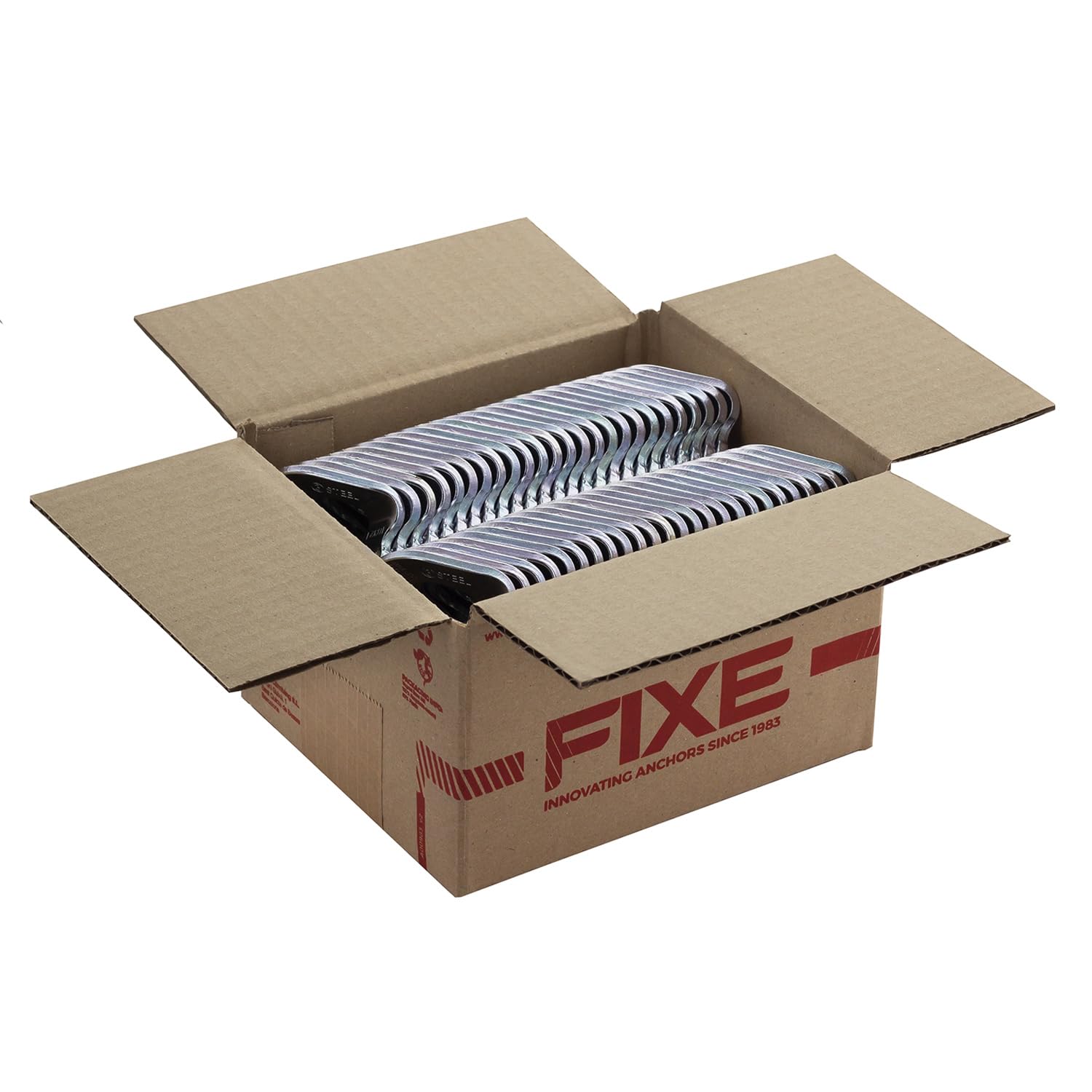 FIXE - Plaqueta 1 en Acero Ecotri M10 (Pack 100 u) - Plaqueta de Anclaje para Escalada y Trabajos Verticales - Alta Resistencia 25 kN - Fabricada en España