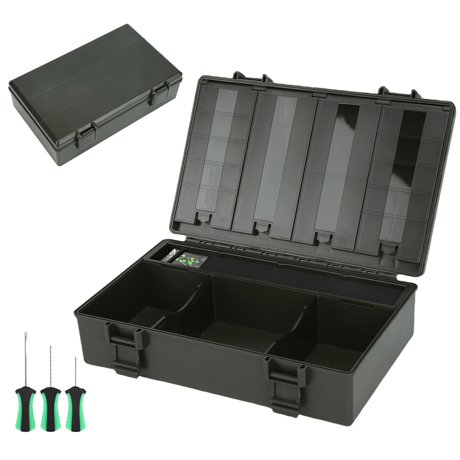 Cryfokt Caja de Aparejos de Pesca de Carpa con Báscula, Amplio Espacio de Almacenamiento para Entusiastas del Aire, Hecha de Plástico ABS, 1 Pieza (Caja de almacenamiento de pesca multifuncional)