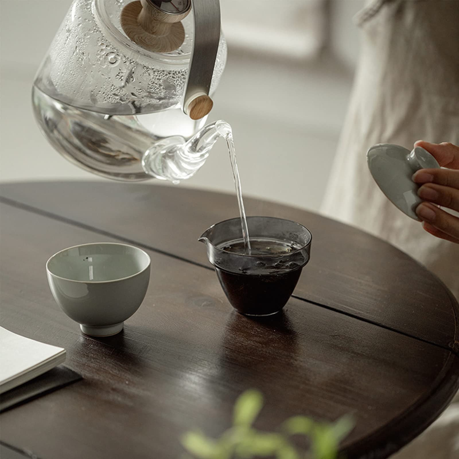 Juego de tetera de cerámica de viaje, juego de té chino Kung Fu con infusor de té, 1 tetera y 1 taza de té con una bolsa de viaje portátil, C